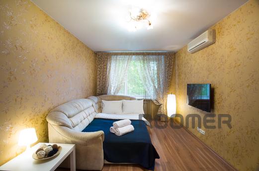 In a cozy apartment, which is located on the embankment in t