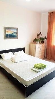 A large, clean and comfortable apartment is located in the v