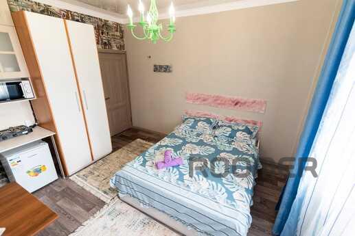 Studio is a room with a kitchenette and its own bathroom. An