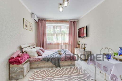 Studio is a room with a kitchenette, equipped with household