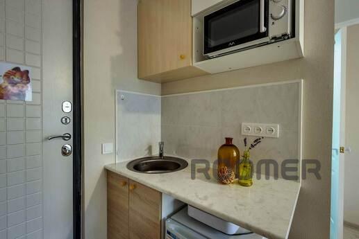 Studio is a room with a kitchenette and its own bathroom. Bu