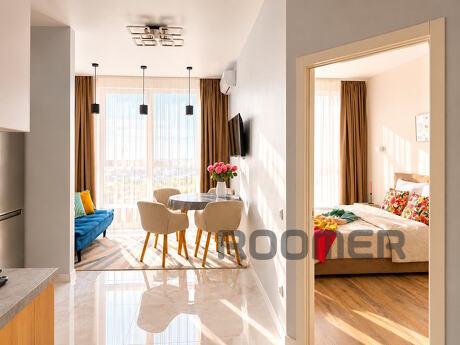 Designer European-style two-room apartment in the Grani residential complex, Dnipro (Dnipropetrovsk) - apartment by the day