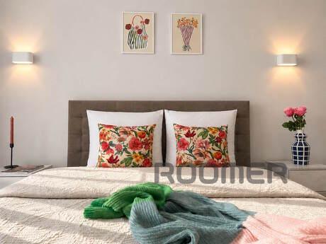 Designer European-style two-room apartment in the Grani residential complex, Dnipro (Dnipropetrovsk) - apartment by the day
