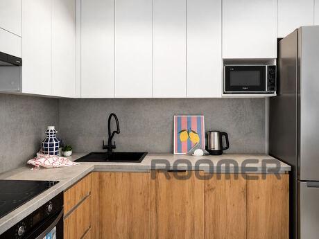 Designer European-style two-room apartment in the Grani residential complex, Dnipro (Dnipropetrovsk) - apartment by the day